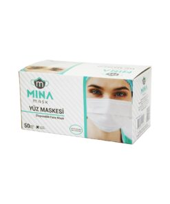 50PCS BEYAZ CERRAHİ YÜZ MASKESİ