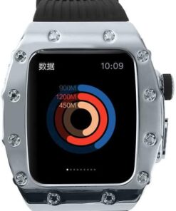 ​​​Apple İle Uyumlu Watch 7 45mm KRD-65 Kordon Siyah-Gümüş