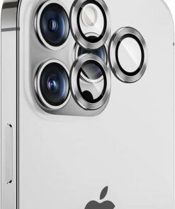 iphone 14 pro / 14 pro max gümüş için kamera lens koruyucu çizilmez HD görüntü bozmaz metal temperli cam