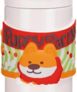 Diller 480ml Sevimli Hayvanlar Süslü Pipetli/Pipetsiz El Askılı Paslanmaz Çelik Termos (Puppy Party)