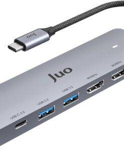Type-C 2*HDMI Dual MST 4K 60Hz Gigabit Ethetnet Dönüştürücü 100W USB 3.2 Çoklayıcı Hub
