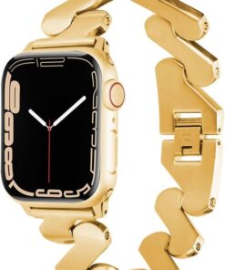 ​​​Apple İle Uyumlu Watch 38mm/40mm Kordon KRD-80 Metal Strap Kayış Gold