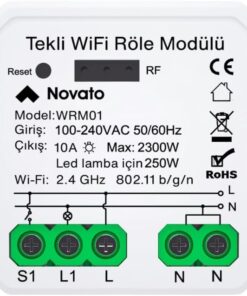 Tuya Uyumlu Tekli Wifi Akıllı Anahtar (10A - 220V Röle) - Tek Çıkışlı, Anahtar Girişli, Google Asistan, Alexa Destekli Switch