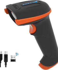 Barkod Tarayıcı 1D 2D QR Kablosuz 2.4Gh+Kablolu USB 2.0 Kablolu El Tarayıcı Barkod Okuyucu 5 mil Çözünürlük 100 m Menzil, Ekran Tarama Destekli, Yükseltme Modeli D5100