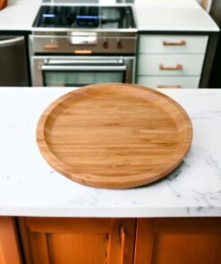 Bambu Lüx Yuvarlak Servis 20 * 20cm, Sunumluk & Çerezlik Sunum Tabağı
