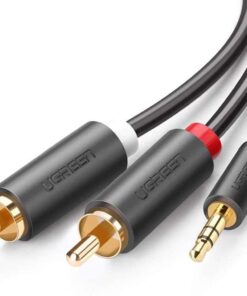 3.5mm AUX RCA Ses Kablosu, 1 Metre, Antrasit