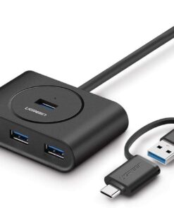 USB A/USB C to 4 Port USB 3.0 Hub Çoklayıcı Siyah 1 Metre