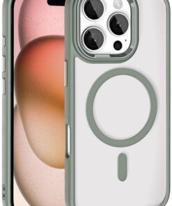 Apple İle Uyumlu iPhone 16 Pro Max Kılıf Wireless Şarj Özellikli ZORE Krom Magsafe Silikon Kapak Titanyum-Gri