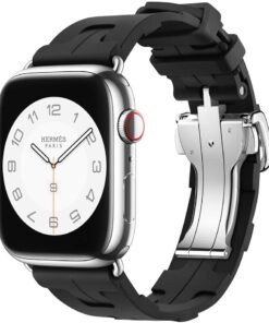 Apple İle Uyumlu Watch 38mm/40mm Spor Görünümlü KRD-94 Silikon Kordon Siyah
