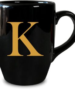 K harfli Siyah Kupa Bardak