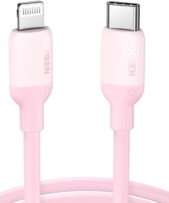 Type-C to Lightning iPhone Data ve Şarj Kablosu Pembe 1.5 Metre