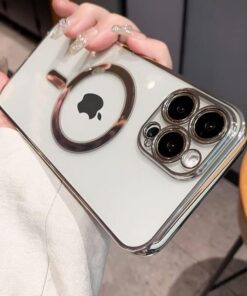 İphone 14 PRO MAX Magsafe Uyumlu Üst Kalite Kablosuz Şarja Uygun Silikon Kılıf (Gümüş Rengi)
