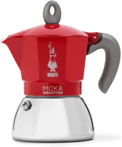 - Moka İndüksiyon: 4 Cups Ocak Üstü Espresso Pişirici -150ml - Kırmızı Renk - Alt Hazne: Dış Paslanmaz Çelik İç Alüminyum - Patentli Güvenlik Valfi - İndüksiyon Ocak Türleri İçin Uygundur