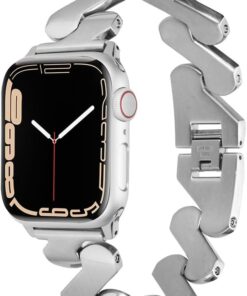 ​​​Apple İle Uyumlu Watch 38mm/40mm Kordon KRD-80 Metal Strap Kayış Gümüş