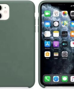 AKSESUAR iphone 11 (6.1) inç İçi Kadife Kaplama Gerçek Silinebilir Leke Tutmaz Lansman Kılıf Şok Emici Full Kasa Koruma Sağlayan Kılıf (Yeşil)