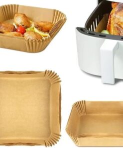 Airfryer Pişirme Kağıdı, Fritöz Yağlı Kağıdı, Yanmaz Kağıt 50 Adet (Kare)