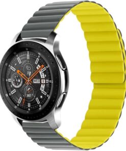 Galaxy İle Uyumlu Watch Active 2 40mm KRD-52 Kordon Gri-Sarı