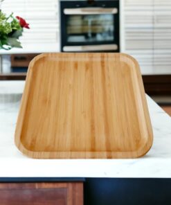 Bambu Lüx Kare Servis 20 * 20cm, Bambu Sunumluk & Çerezlik Kare Sunum Tabağı, Bambu Kare Sunum Tabağı