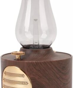Retro Gaz Lambası Şeklinde Dimmerli Işıklı Bluetooth Hoparlör Başucu Lambası Fonksiyonlu (AHŞAP)