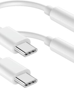 iPhone 16 Pro Max/ 15 Pro/ 15 için USB C - 3,5 mm Kulaklık Jakı Adaptörü, USB C - Aux Ses Dongle Kablo Kablosu iPad Pro/Galaxy S24 S23 Ultra/Pixel 9 ile Uyumlu - Beyaz