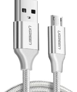 Örgülü Micro-USB & USB-A Data ve Şarj Kablosu, 1.5 Metre, Beyaz