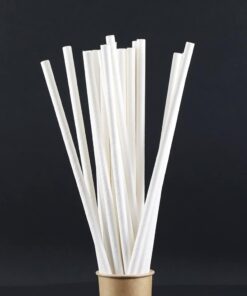 janset Kağıt Pipet 100 adet beyaz kağıt pipet, çap 6 mm 20 cm, PLA/PE içermez, biyolojik olarak çözünebilir tek kullanımlık pipet, sağlam kağıttan