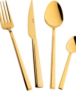 Athena 6 Kişilik 24 Parça Titanyum Gold Tatlı Çatal Kaşık Bıçak Takımı