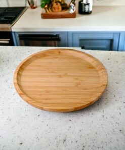 Bambu Lüx Yuvarlak Servis 25 * 25cm, Sunumluk & Çerezlik Sunum Tabağı