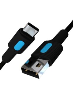 Coral USB A-C Hızlı Şarj Kablosu (Siyah + Mavi/Siyah Uç) (150 CM)