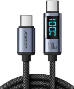 S-CC100A16 Prism Serisi 100W Tip-C'den Tip-C'ye Şarj Veri Kablosu Dijital Ekranlı, 1.2