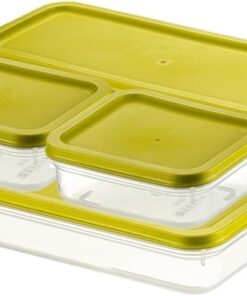Home 4 Adet Buzdolabı ve Derin Dondurucu Saklama Kabı Seti, Fresh Box, Dolap Düzenleyici ve Buz Dolabı Organizeri, BPA İçermeyen PP Plastik,Gıdaları Taze Tutma,Mutfak Düzenleyici (Yeşil)
