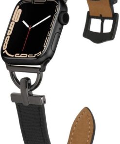 ​​​Apple İle Uyumlu Watch 42mm KRD-53 Deri Kordon Siyah