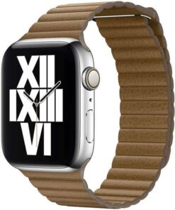 Apple İle Uyumlu Watch 38/40mm KRD-09 Deri Lop Kordon Kahverengi