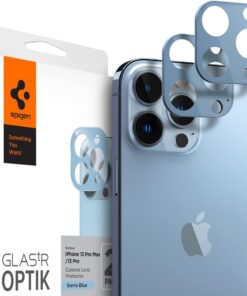 iPhone 13 Pro Max / 13 Pro Kamera Lens Camı Koruyucu GLAS.tR Optik (2 Adet) Sierra Blue - AGL04032