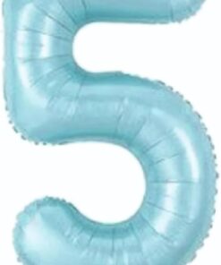 Açık Mavi Renk Rakam Folyo Balon 80 cm