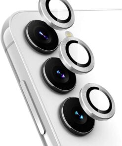 Görüntü Kalitesi Bozmayan Kamera Lens Koruyucu Safir (Sapphire) (Gümüş, S24 FE)