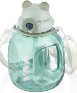 1200ml Pipetli/Pipetsiz Kullanıma Uygun Taşıma Askılı Kilitlebilir Kapak Tritan Matara (Yeşil)