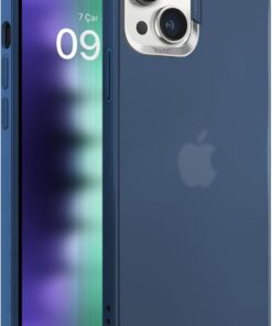 LABS Buff iPhone 15 Plus ile Uyumlu New Corner Kamera Kapaklı Standlı Kılıf (Mavi)