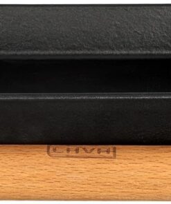 Pişirme Kabı LV ECO P TV 1215 K4 Dikdörtgen Schale ve Holzplatter, Ölçüler 12 x 15 cm, Dökme Demir, Siyah