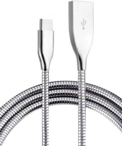 Spiralli Metal Type-C Hızlı Şarj Kablosu 1metre PDA00010