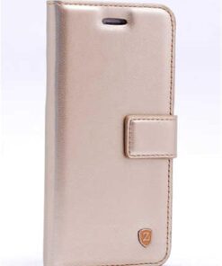 Samsung Galaxy S9 ile Uyumlu Kılıf New Delüxe Kapaklı Standlı Gold