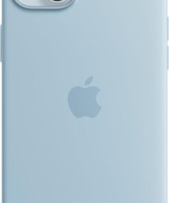 iPhone 15 Plus için MagSafe özellikli Silikon Kılıf - Açık Mavi ​​​​​​​