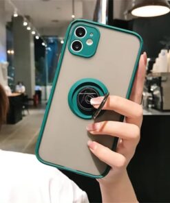 GİYİM & AKSESUAR Tcp iring magnetic sheet case iphone 12 (6.1) inç ile uyumlu Renkli Tuşlu Manyetik Yüzüklü Business Kamera Korumalı TPU Kılıf (Yeşil)