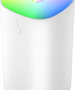 RGB Renkli Aromaterapi Difüzör ve Ultrasonik Hava Nemlendirici Buhar Makinesi (Beyaz, 400ml)