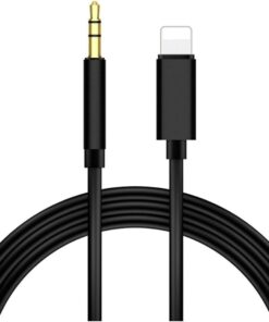 Trend iPhone Xs Max/11/12/13/14 Pro Max ile Uyumlu Aux Kablosu 3.5mm Jack Çevirici Dönüştürücü Siyah Bluetooth Gerektirmez Ses Kablosu