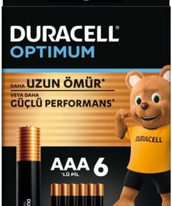 Optimum AAA İnce Kalem Pil (6’lı Paket) - Alkalin Pil 1,5V - Pil Saklama Paketi - LR03 MX2400
