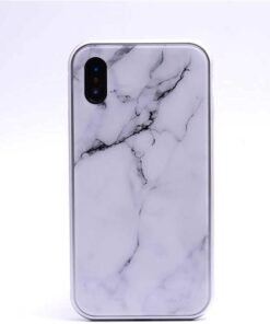 Apple iPhone XS Max ile Uyumlu 6.5 Mermerli Devrim Beyaz Cep Telefonu Kılıfı