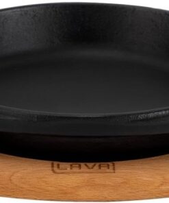 Pişirme Kabı LV ECO Y TV 12 K4 Yuvarlak Tabak Çanak ve Tabak, Ahşap, Çap 12 cm, Dökme Demir, Siyah