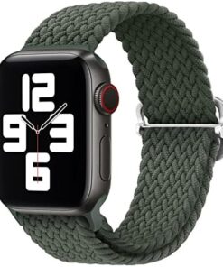 Apple Watch SE/Ultra/9/8/7/6/5/4/3/2/1 Serileri ile Uyumlu Ayarlanabilir Örgü Kordon – Esnek, Ayarlanabilir, Nefes Alabilir ve Rahat Kullanım