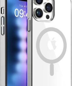 LABS Buff iPhone 15 Pro Max ile Uyumlu MagSafe Uyumlu Slim Fit Kılıf Kablosuz Şarj Destekleyen Sararmaya Karşı Korumalı Kapak (Gümüş Rengi)